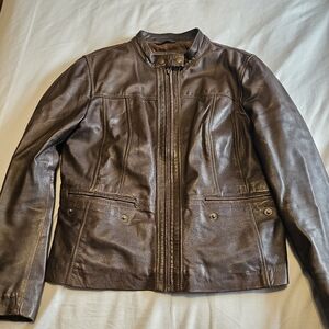 *SOLD* Stylish Brown Leather Jacket